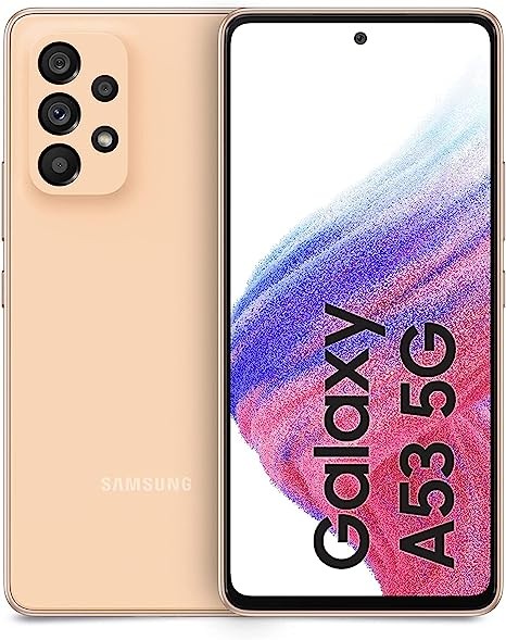 Samsung Galaxy A53 5G (SM-A536E/DS) Dual SIM, 128 GB 6GB RAM, Factory Unlocked GSM, International Version - No Warranty - (Awesome Peach)
