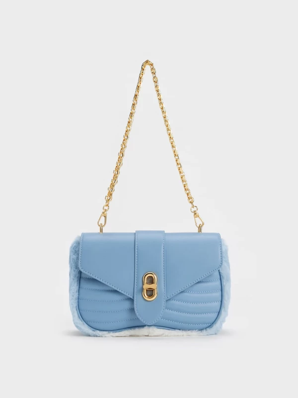 Aubrielle Chain Crossbody Bag - Light Blue
