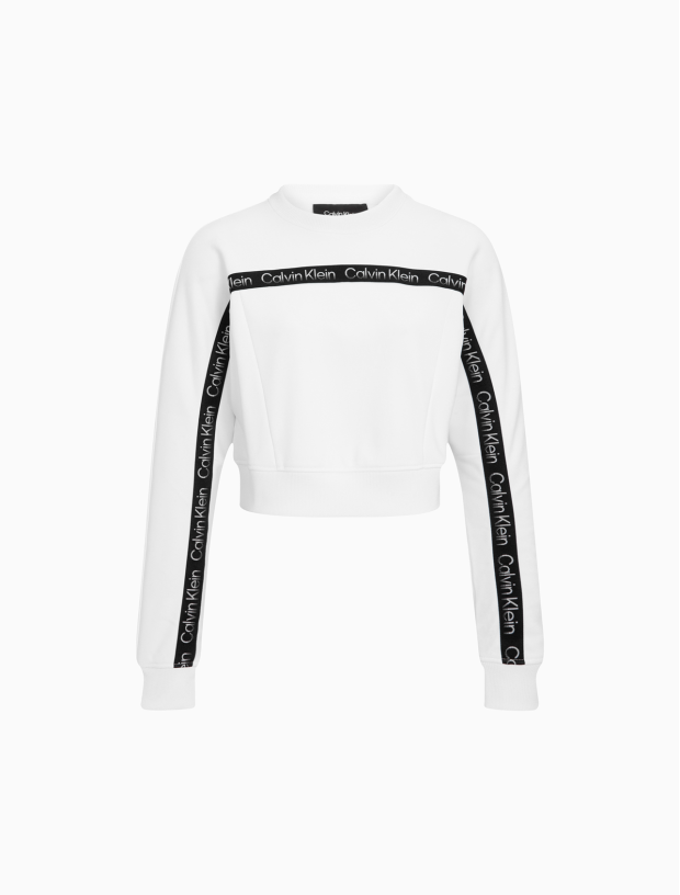 Calvin Klein 22 autumn and winter women's fashion short bat sleeve LOGO ribbon round neck pullover sweater 4WF2W300