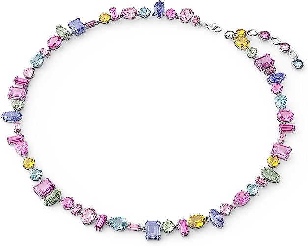 SWAROVSKI Gema necklace, earrings and bracelet crystal jewelry collection, gold and rhodium finishes, multicolored crystals, crystals