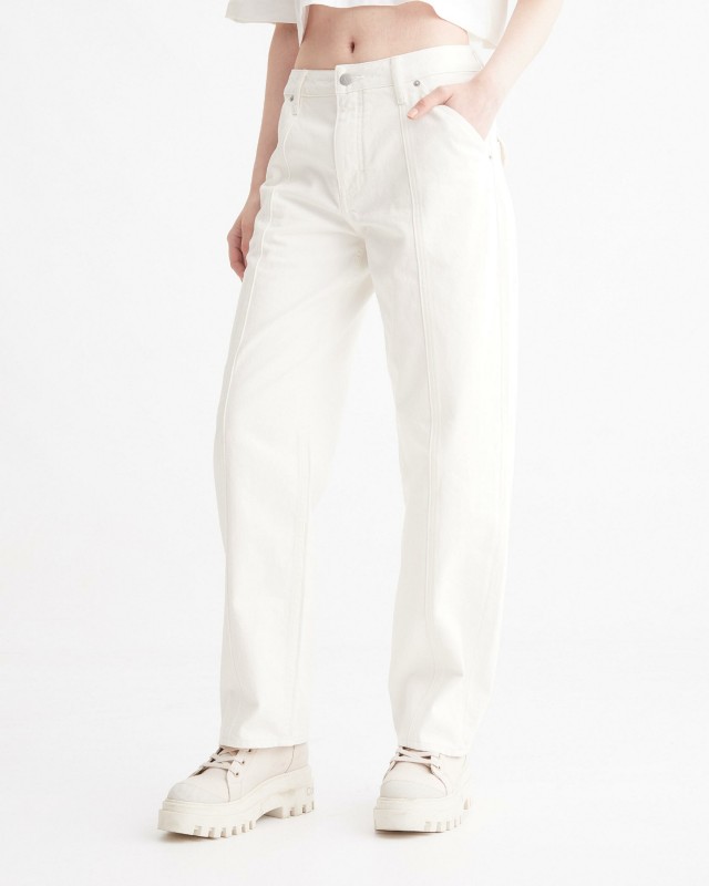 Redesigned 90s Straight Leg White Jeans