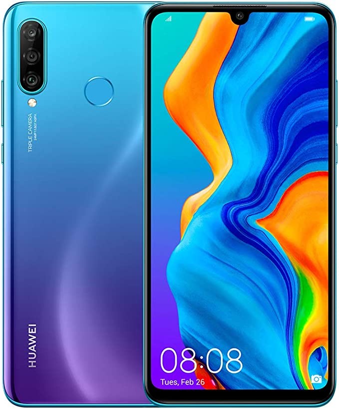 Huawei P30 Lite New Edition Marie-L21BX Dual SIM 256GB (GSM Only | No CDMA) Factory Unlocked 4G/LTE Smartphone (Peacock Blue) - International Version